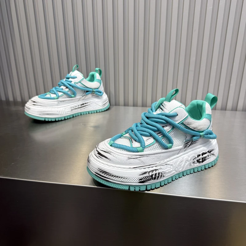 欧洲站新款男士厚底做旧韩版脏脏鞋舒适青春潮流休闲鞋时尚潮男鞋