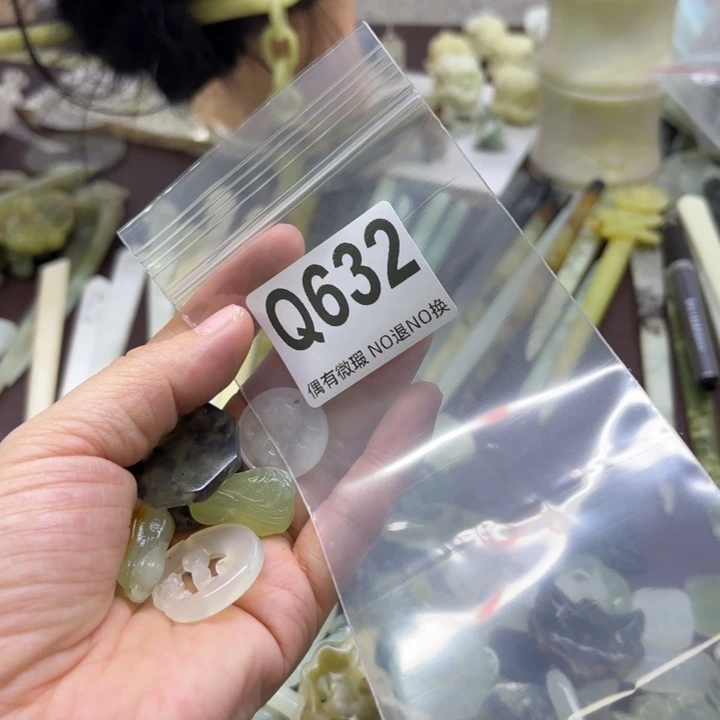 蛇纹石玉发饰合金咿*咿