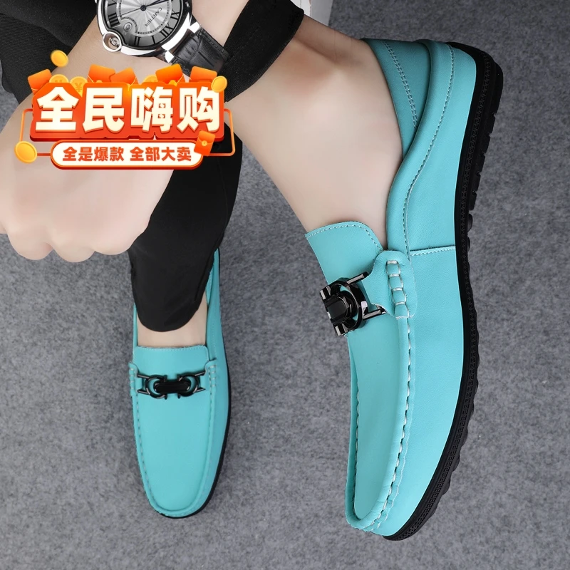 皮鞋男款秋冬2025新款软面轻便休闲鞋子耐磨防滑软底爆款男士鞋子