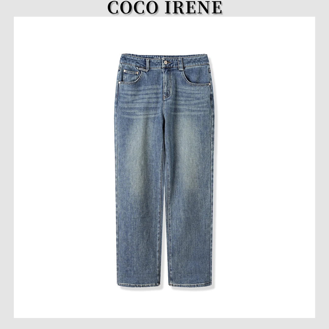 COCO IRENE【一裤封神】360度超弹面料不鼓包不变型直筒牛仔裤