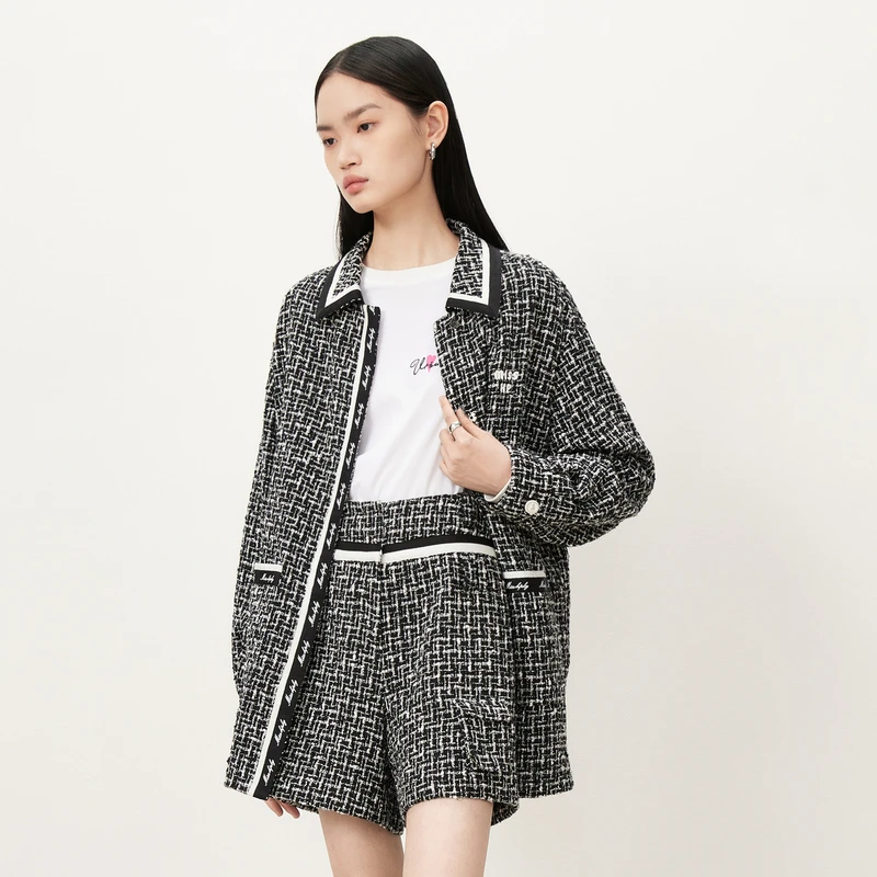 【商场同款】HPLY荷比俪秋季新款法式粗花呢外套HMD34520179