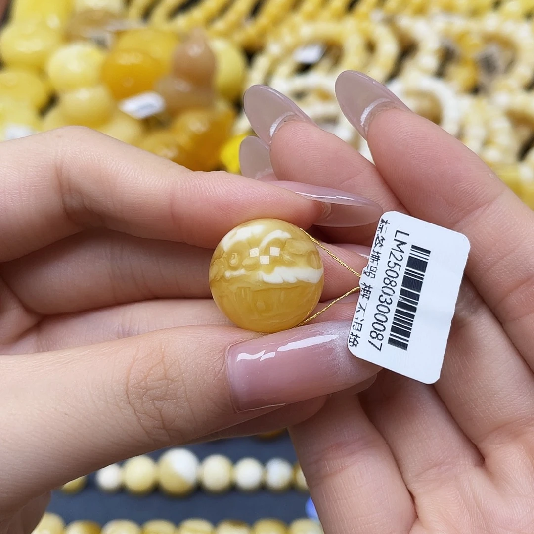 m***o蜜蜡未镶嵌裸石圆珠18mm