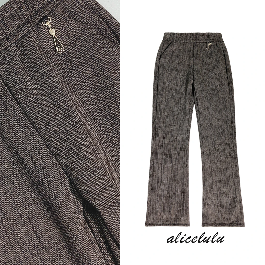 1 ALICE “早八通勤”休闲裤 加厚毛呢 微喇显瘦 S622047T