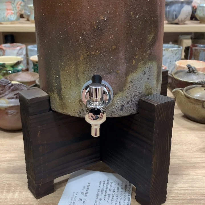 轩*备前原田陶月水罐