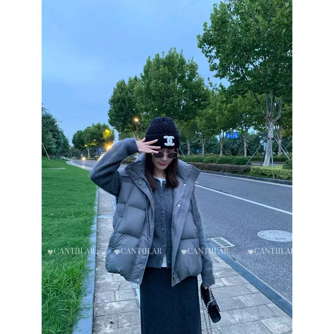 CANTIILAR “御寒马甲”高定轻奢90白鸭绒羽绒马甲 6062