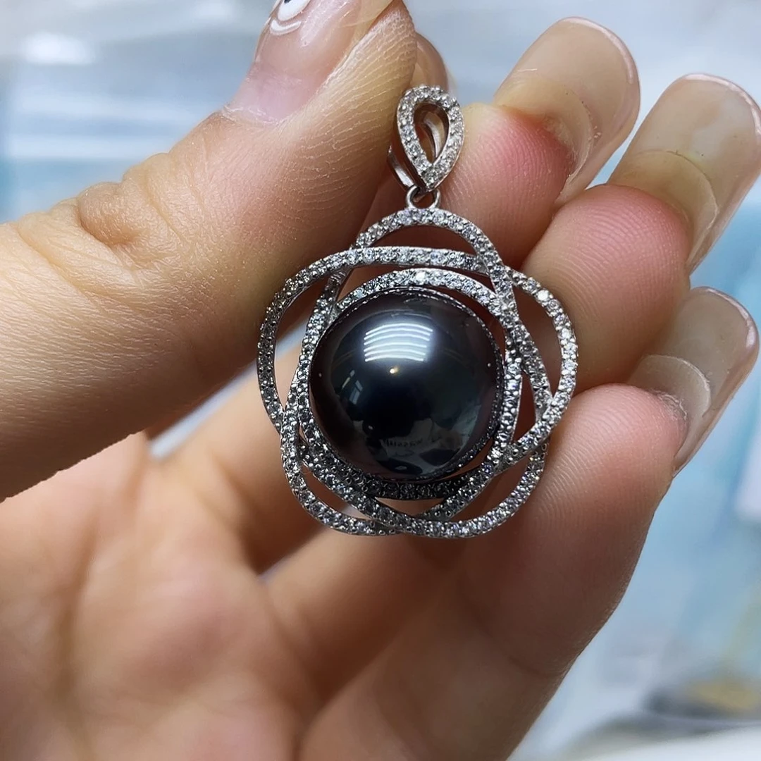 海水珍珠银S925镶嵌颈饰