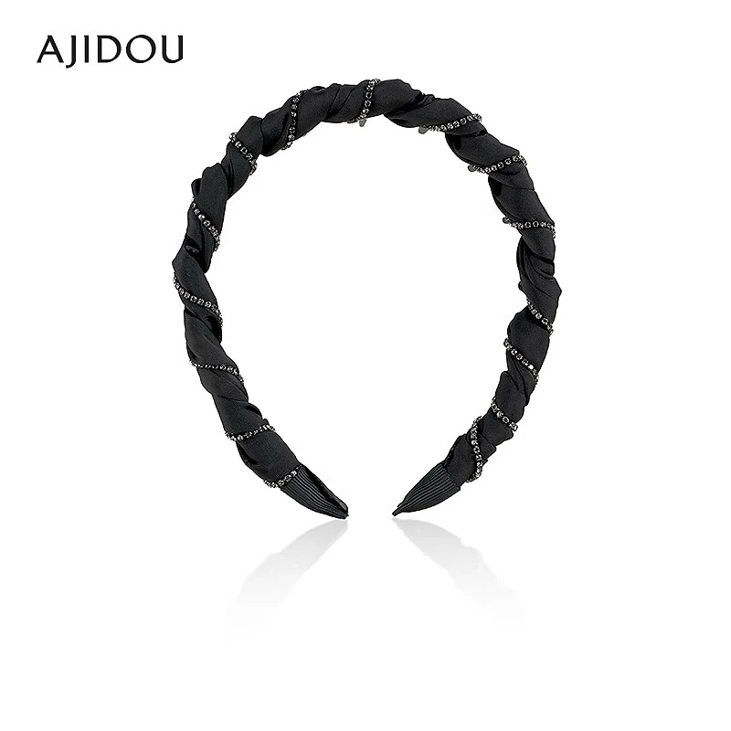 AJIDOU阿吉豆发饰女款细头箍织物发箍高颅顶抓夹