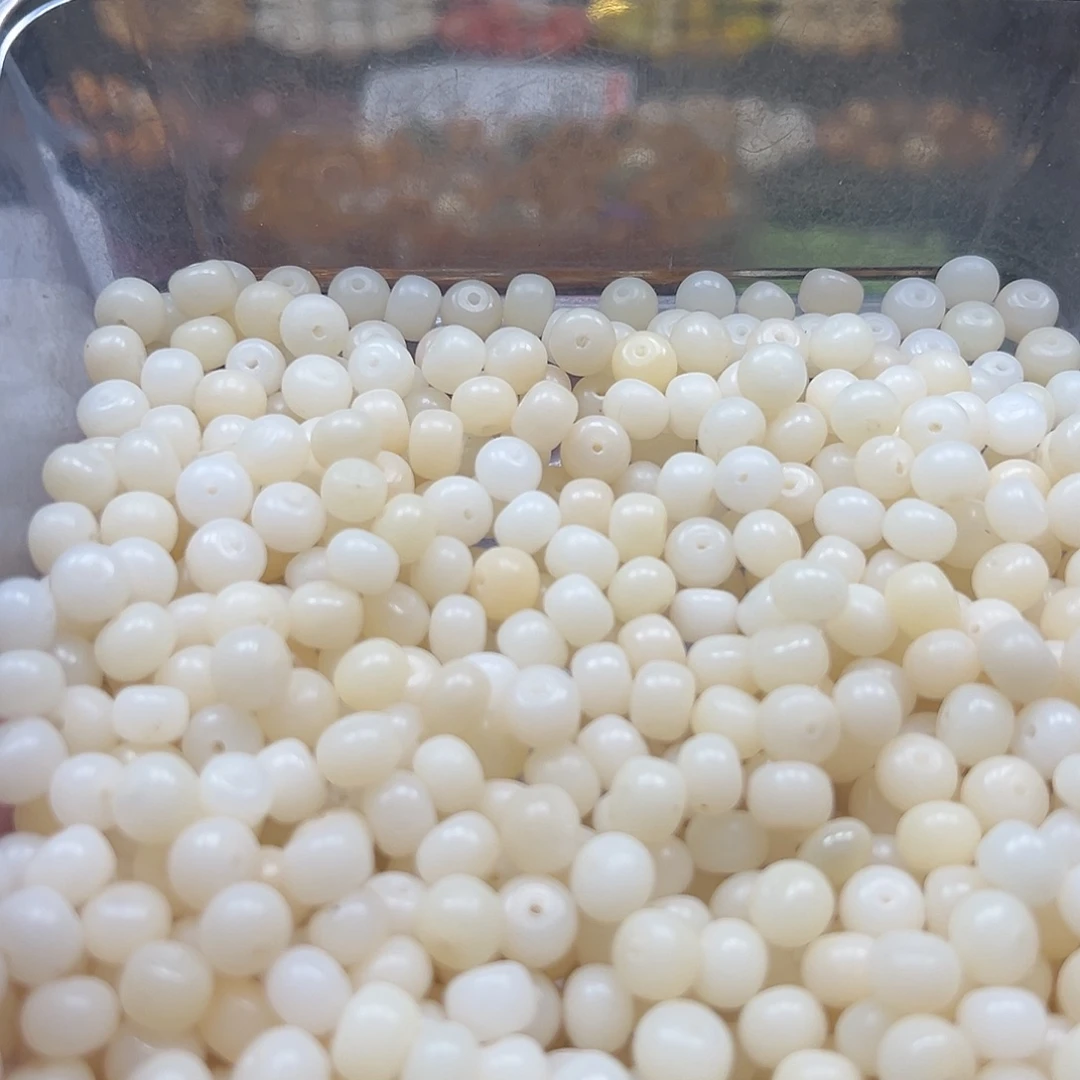 菩提根/象牙果手串微瑕卡9白苹果200颗