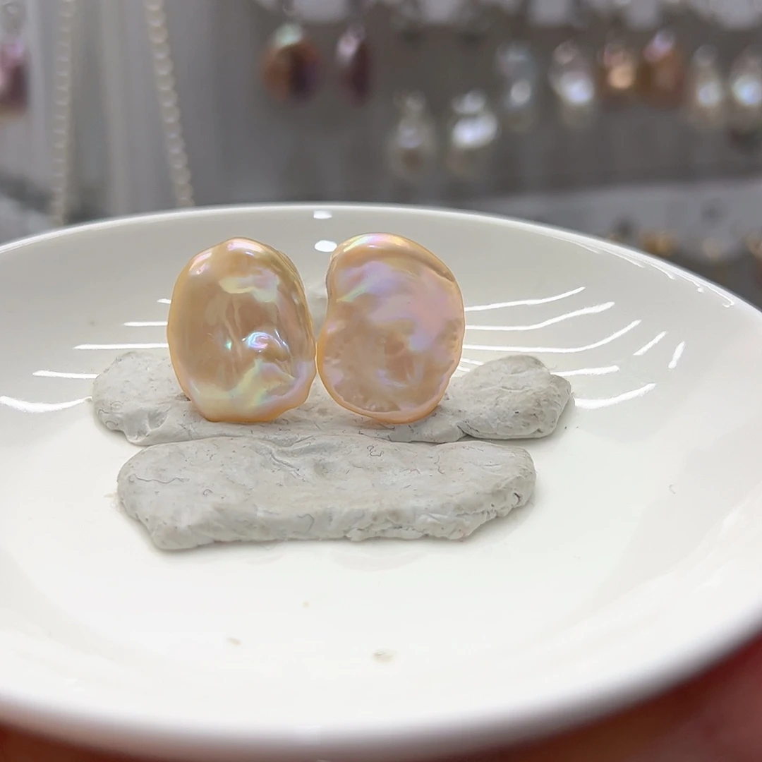 淡水珍珠耳饰银S925镶嵌