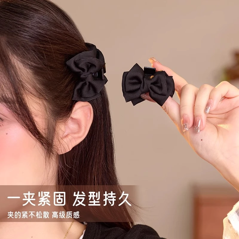 黑色蝴蝶结小号抓夹女2025新款发夹侧边夹刘海夹夹子发饰公主头饰