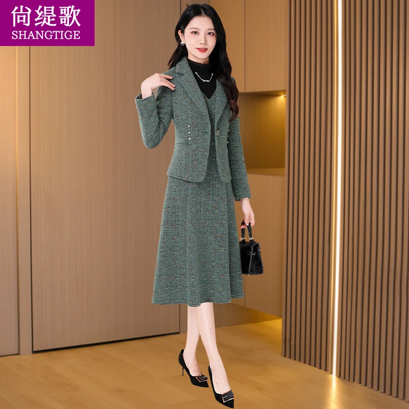 小香风嘉兴毛呢外套女2025年新款秋冬小个子妈妈洋气高端短款上衣