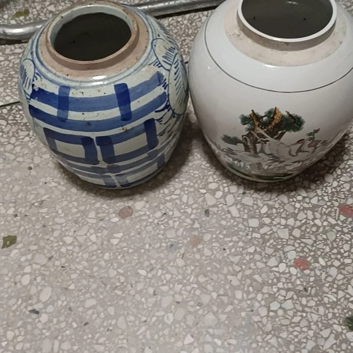 摆件双双双喜临门罐罐摆件青花陶瓷摆件