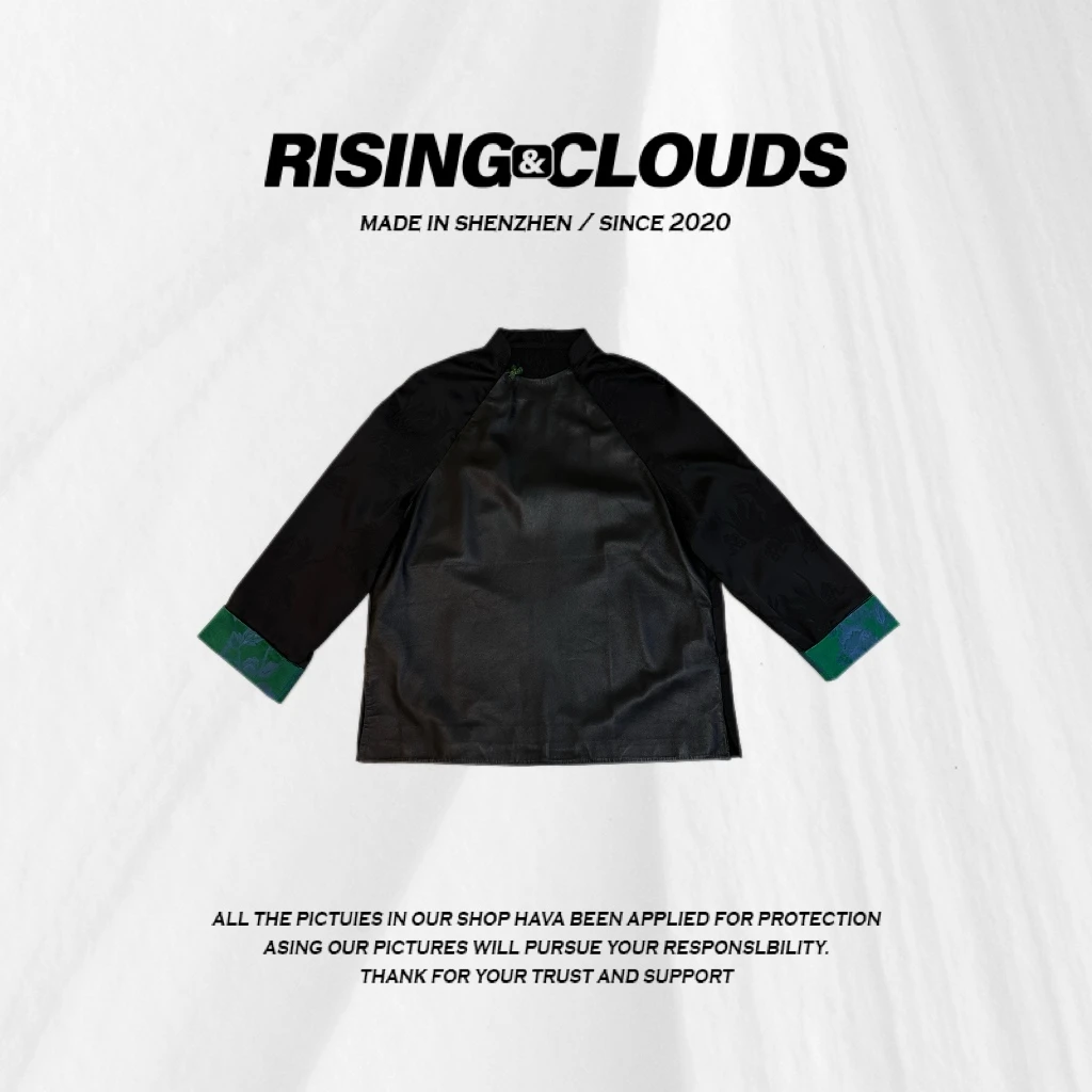 RISING&CLOUDS小云姐【花明】深圳2025早春拼接羊皮衬衫010074
