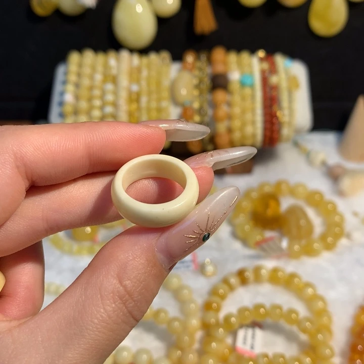 未镶嵌蜜蜡手链北**虾蜜蜡戒指单个