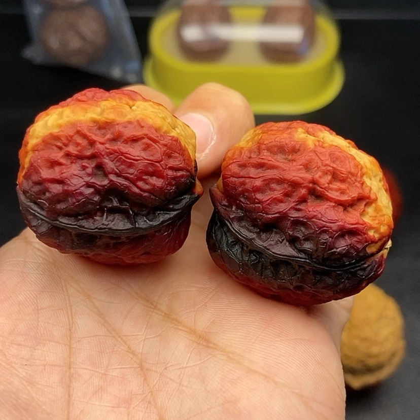 【闪购商品】把件文玩核桃35尺脑纹金蟾