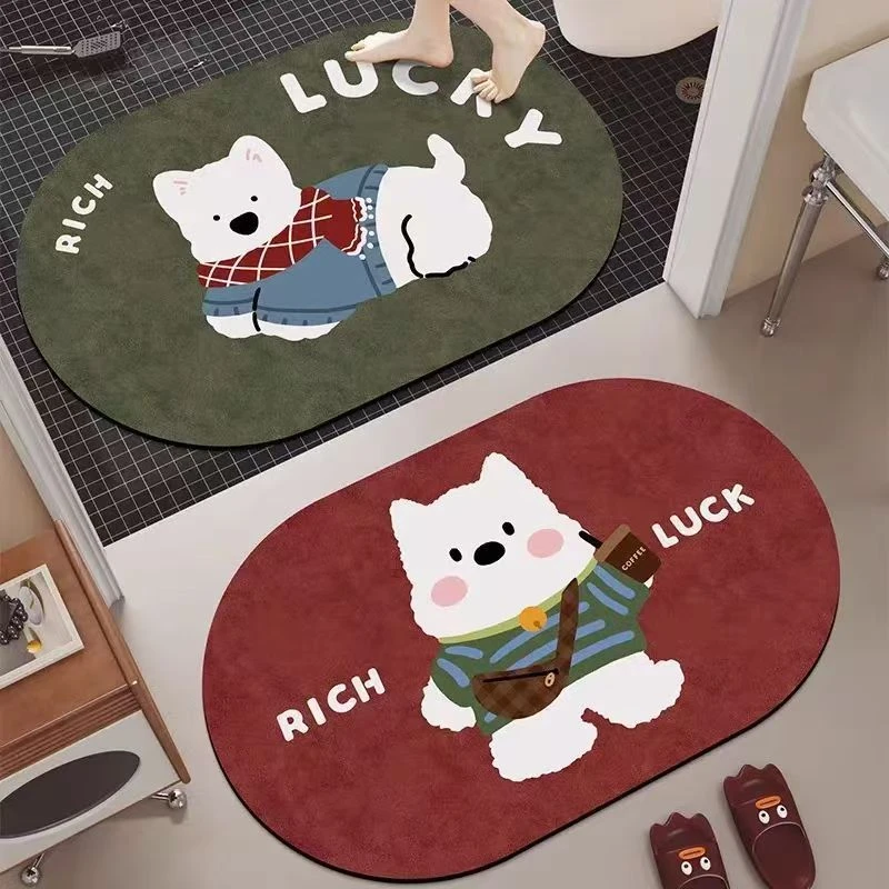 【椭圆围脖狗套装】吸水防滑脚垫卡通可爱垫吸水防滑