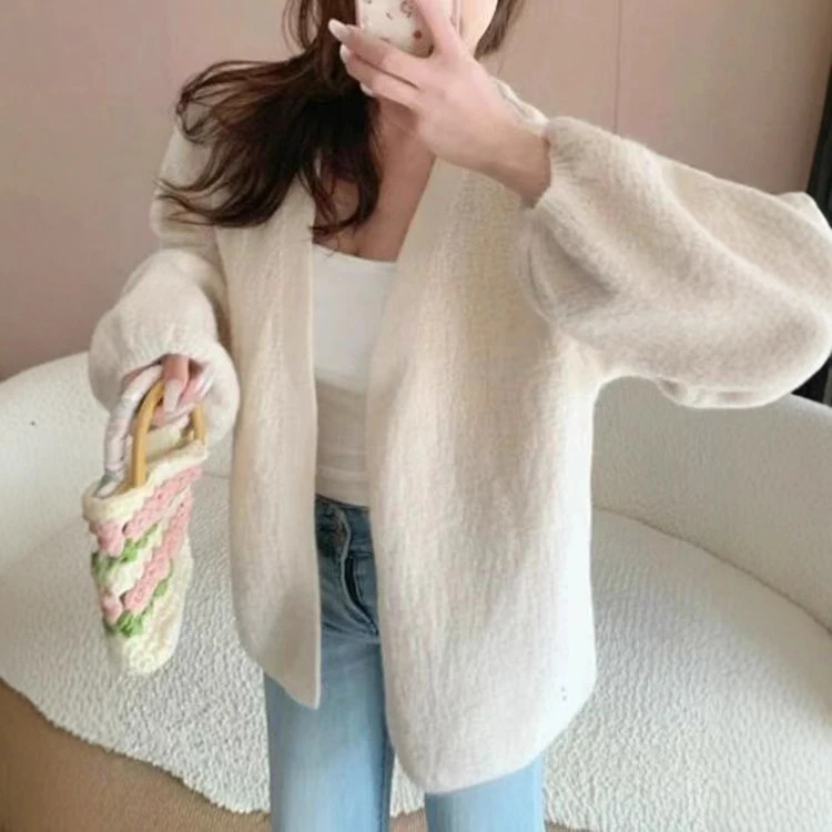 中长款毛衣外套2025秋冬新款软糯宽松百搭针织开衫女