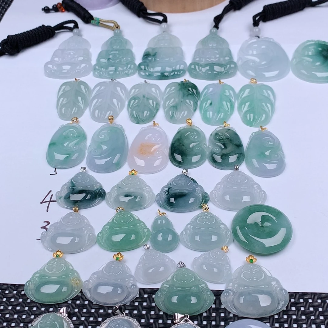 【闪购商品】翡翠挂件18K金镶嵌挂件