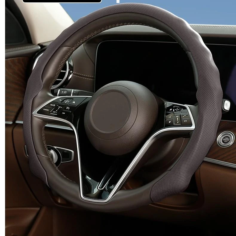 纳帕皮打孔5D方向盘卡套无损安装四季通用超薄防滑透气时尚通用型