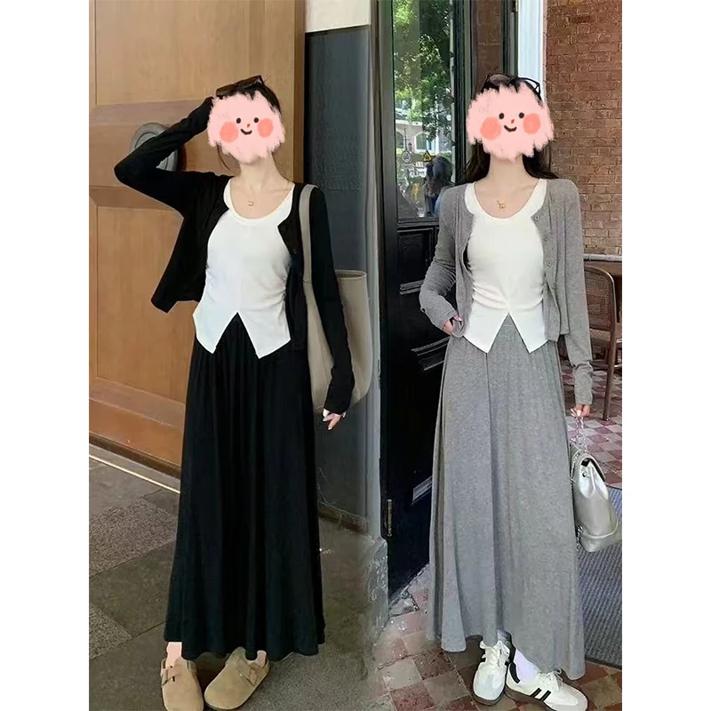 大码早春套装百搭休闲显瘦通勤三件套9757#