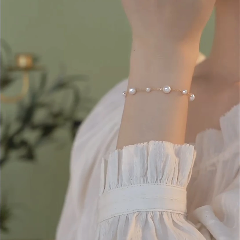 氵炎水沴珠轻奢满天星手链1118