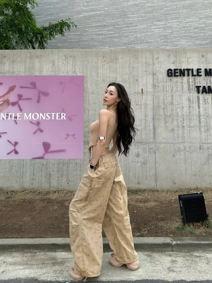 【K十字花裤子合集】十字花裤多口袋伞兵工装牛仔百搭阔腿高腰直筒