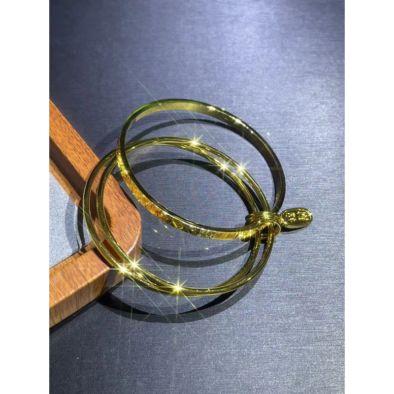 a9262黄色碎碎三圈手镯多样性发货