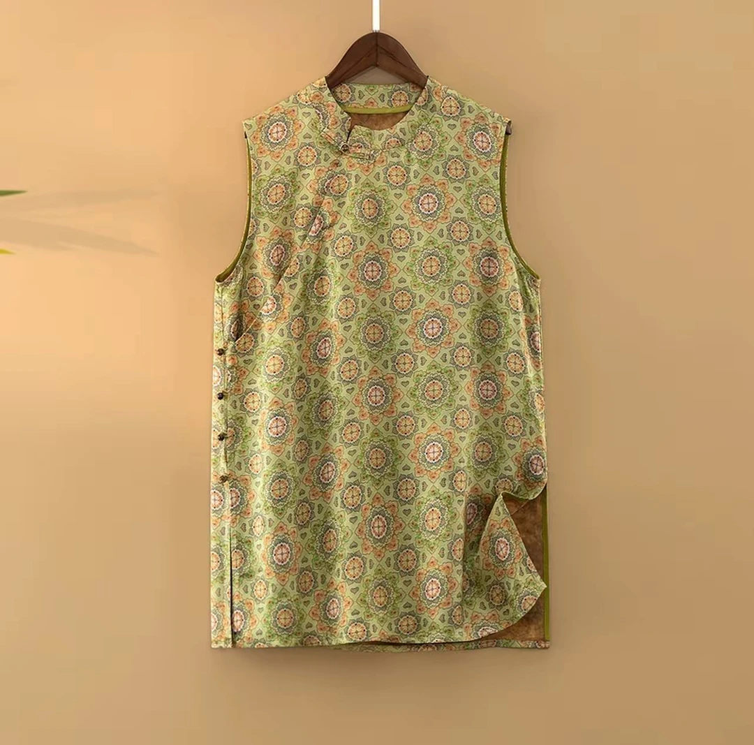 【8216】奥黛：春萝宝象花—国风新中式复古提花立领奥黛短袖