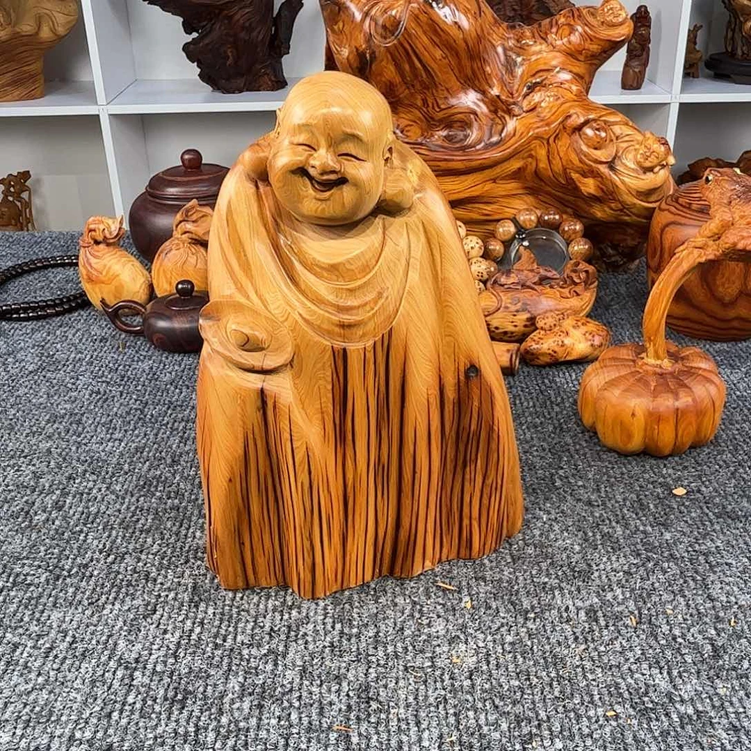 崖柏崖柏虎皮纹坨子弥勒