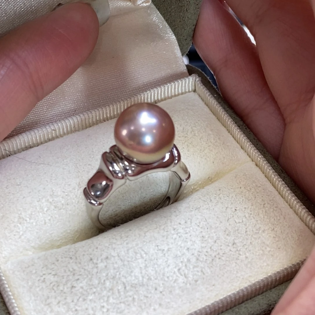 淡水珍珠戒指银S925镶嵌