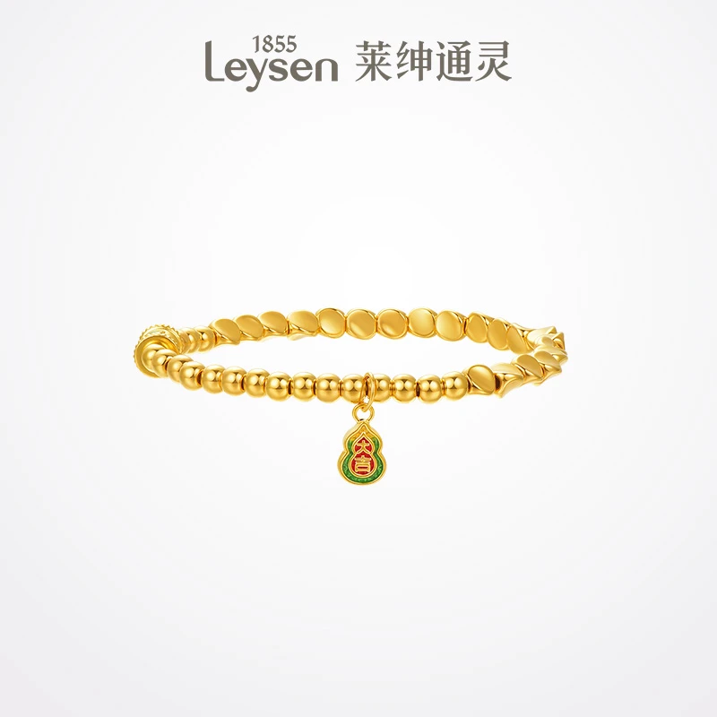 莱绅通灵大吉大利葫芦足金手链 双面翻转新国风系列 计价