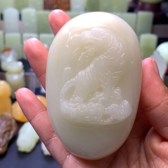 石材方解石手把件