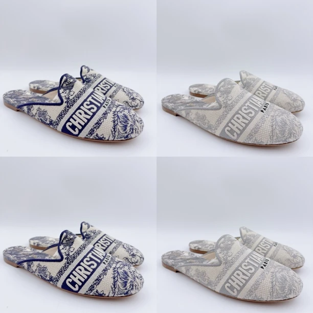 全新未使用 DIOR/迪奥 36-38码/经典满印花语半拖