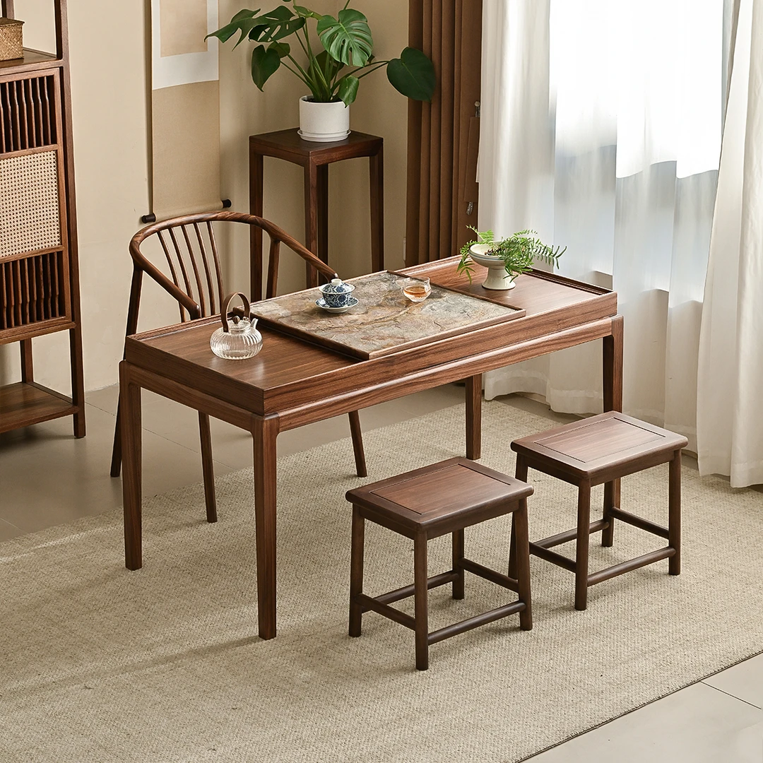网红奢侈山影阳台纯实木家用客厅茶桌椅组合2025新款高端整套茶台