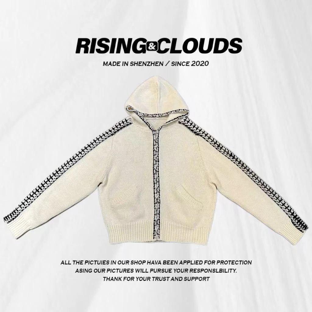 RISING&CLOUDS【小云姐】深圳南油百搭羊毛连帽毛衣外套090291