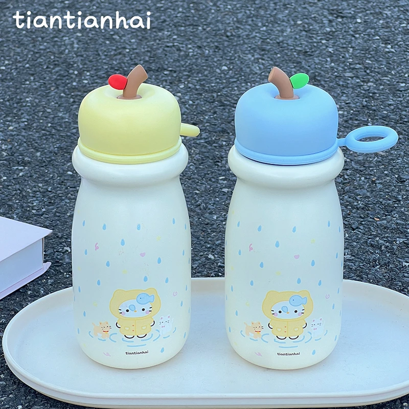 高颜值新款2025直饮保温杯卡通女生便携随身杯可爱大容量水杯小众