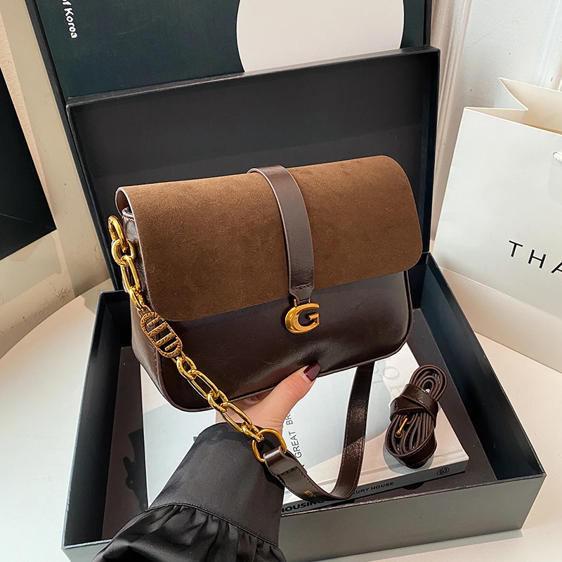 【16*22*7】高级轻奢质感简约手提斜挎女式包包6022咖色