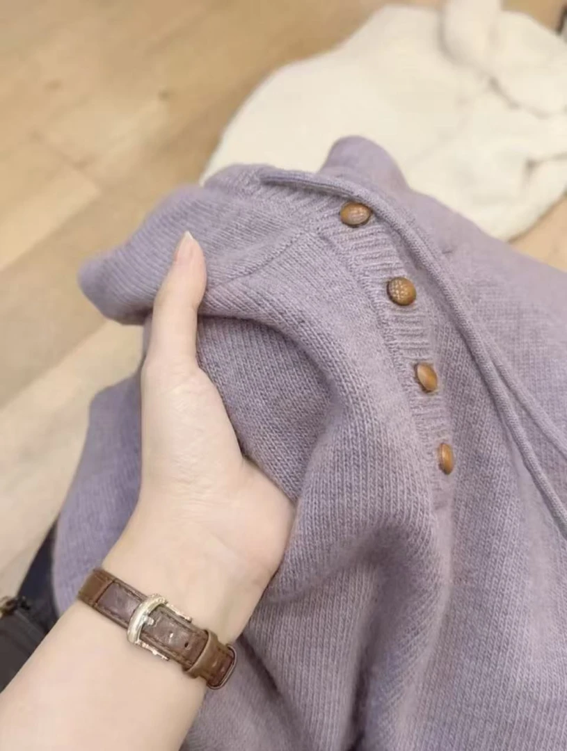 七言家新品   #薰衣草紫色抽绳加厚连帽帽衫女外套5051