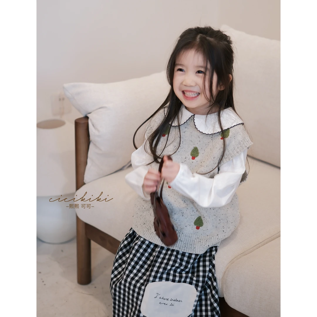 【小树】2025女童春秋百搭优雅毛衣套头马甲背心 熙熙可可MY2507