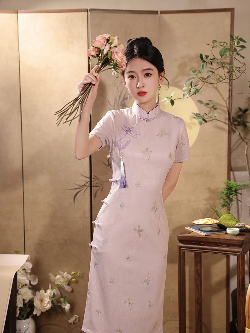 （苏）新中式苏派新款时尚气质中长款百搭复古中国风旗袍