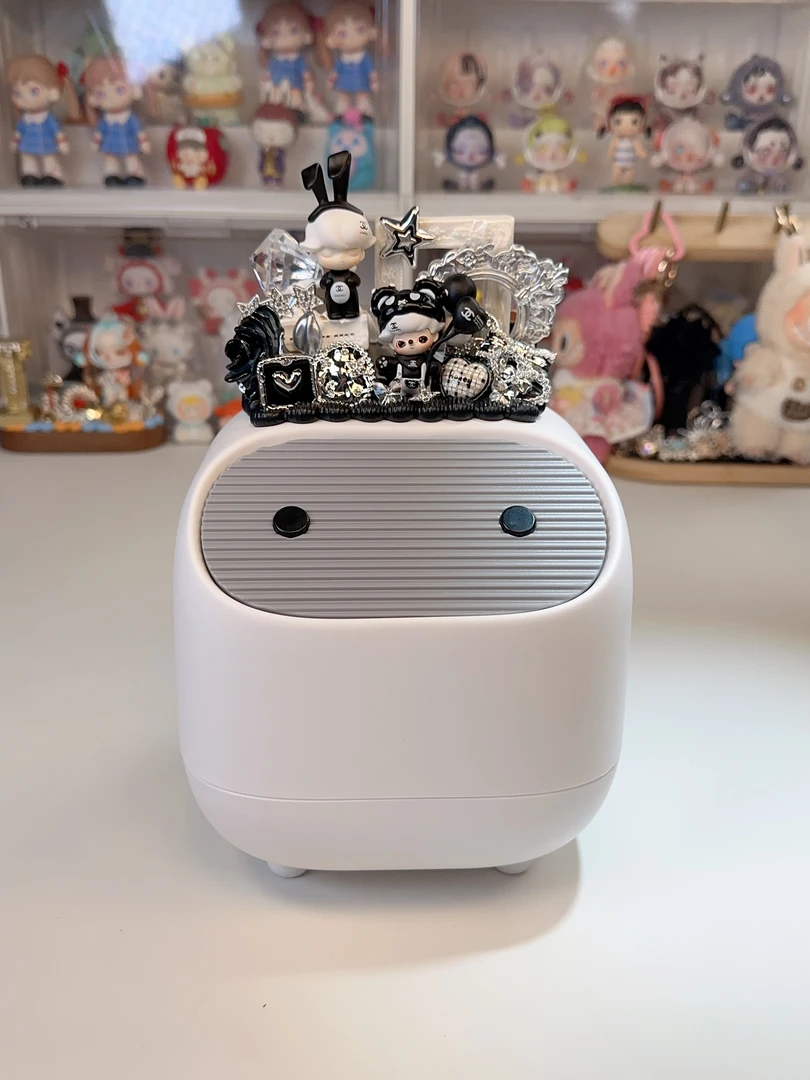 （预售明款）柒柒工艺创意个性潮流DIY 萌粒桌面垃圾桶