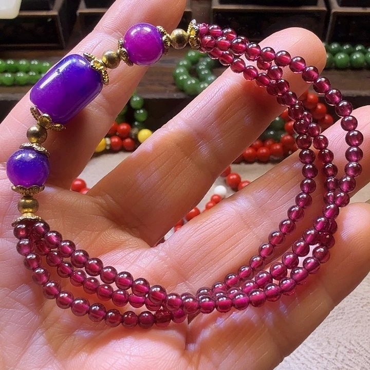 硅化玉合金手链石榴石