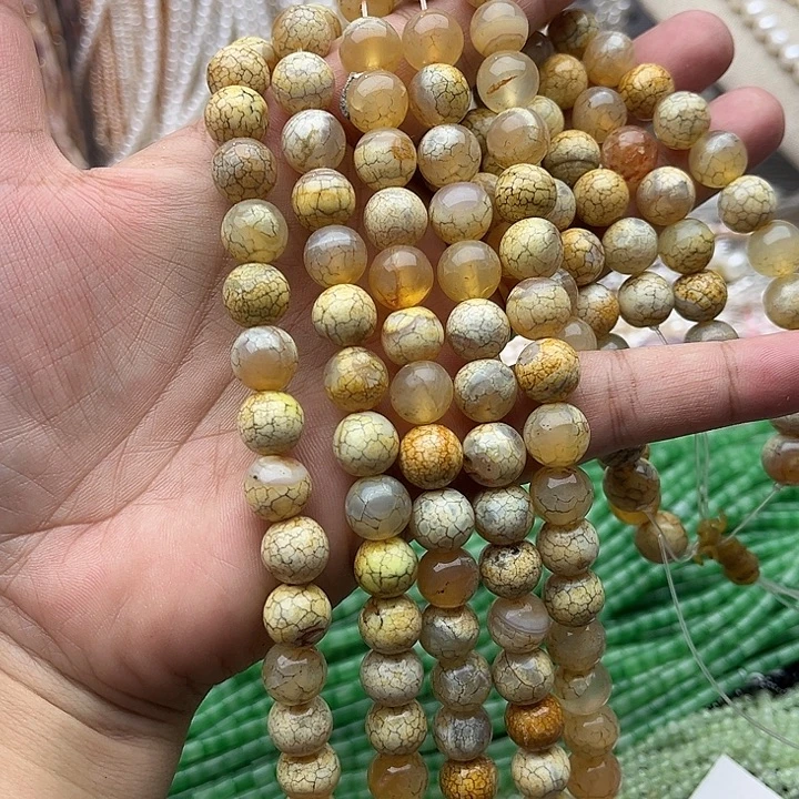 玛瑙/玉髓未镶嵌珠宝半成品一条10mm龙鳞玛瑙