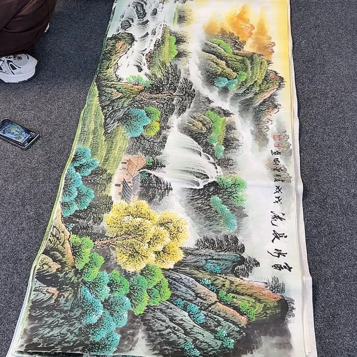 纯手绘国画作品好看小六尺