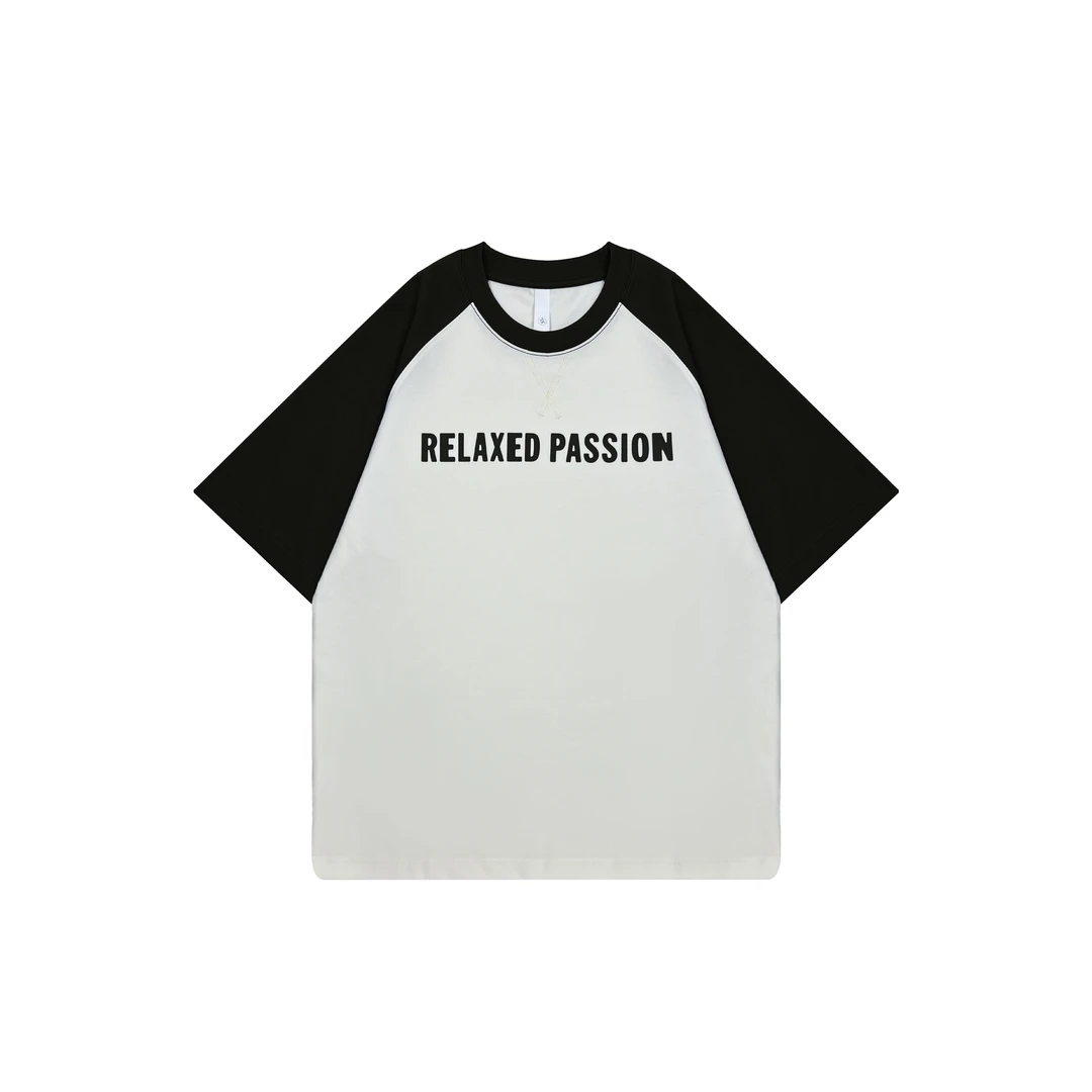 2506 夏季新款发泡印花撞色字母设计短袖T恤