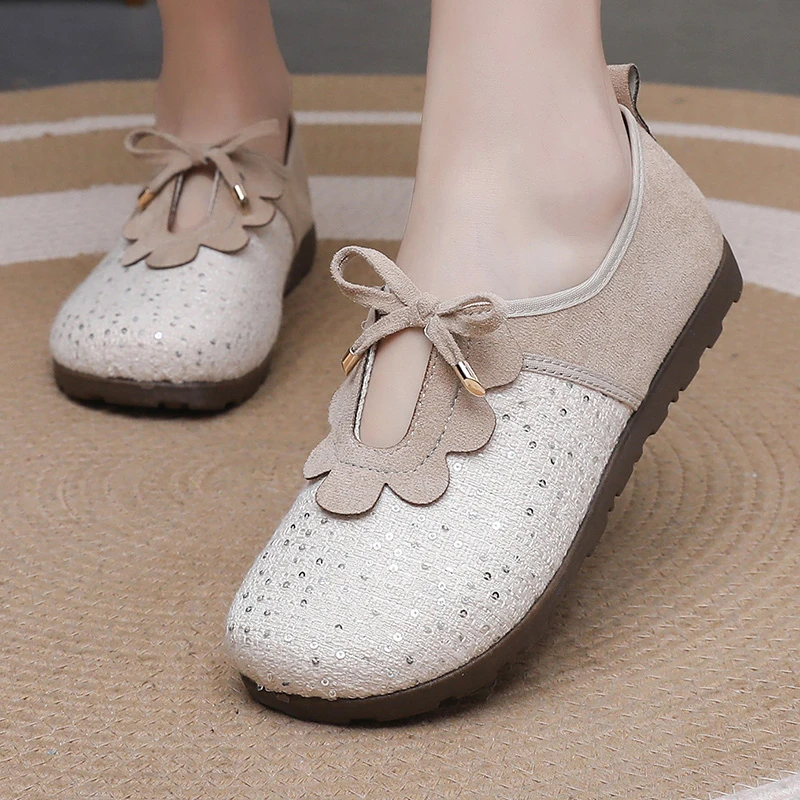 爆款多巴胺甜美风时尚小单鞋蝴蝶结百搭洋气透气简约宽脚女鞋