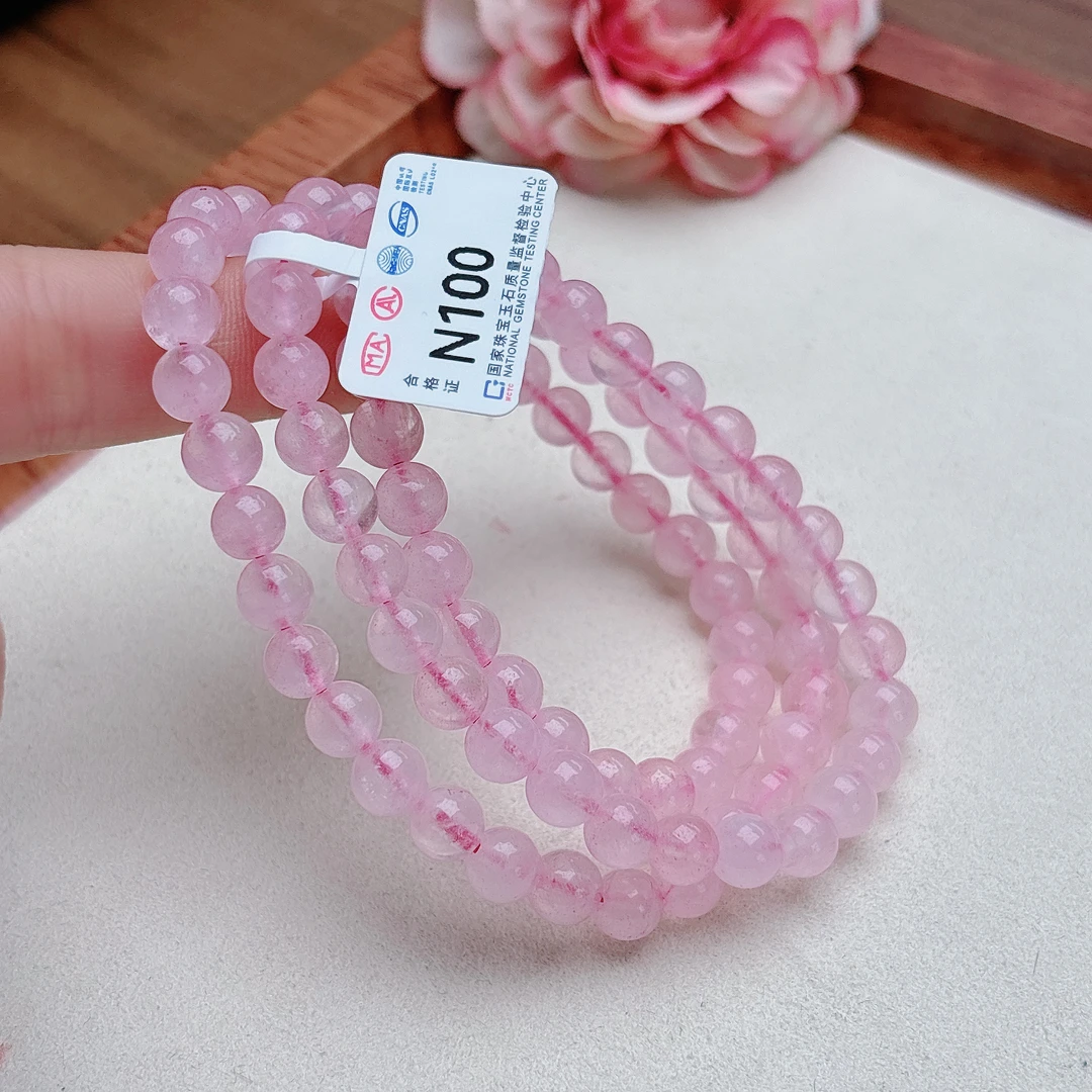 天然粉晶手链-多样性发一N100