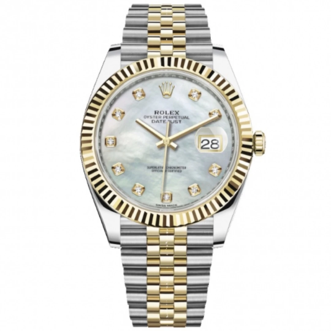 99新 Rolex/劳力士 单表/劳力士日志型126333贝母钻刻
