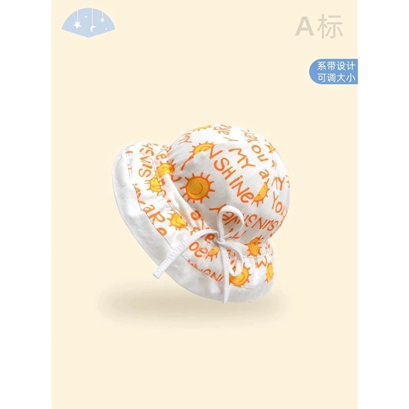 婴儿遮阳帽夏季小月龄防晒女宝宝帽子新生儿太阳渔夫帽春秋薄款男