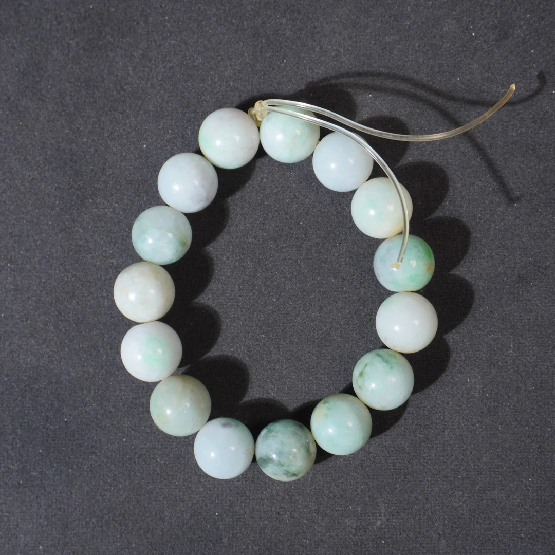 6NP3 清  翡翠圆珠手串